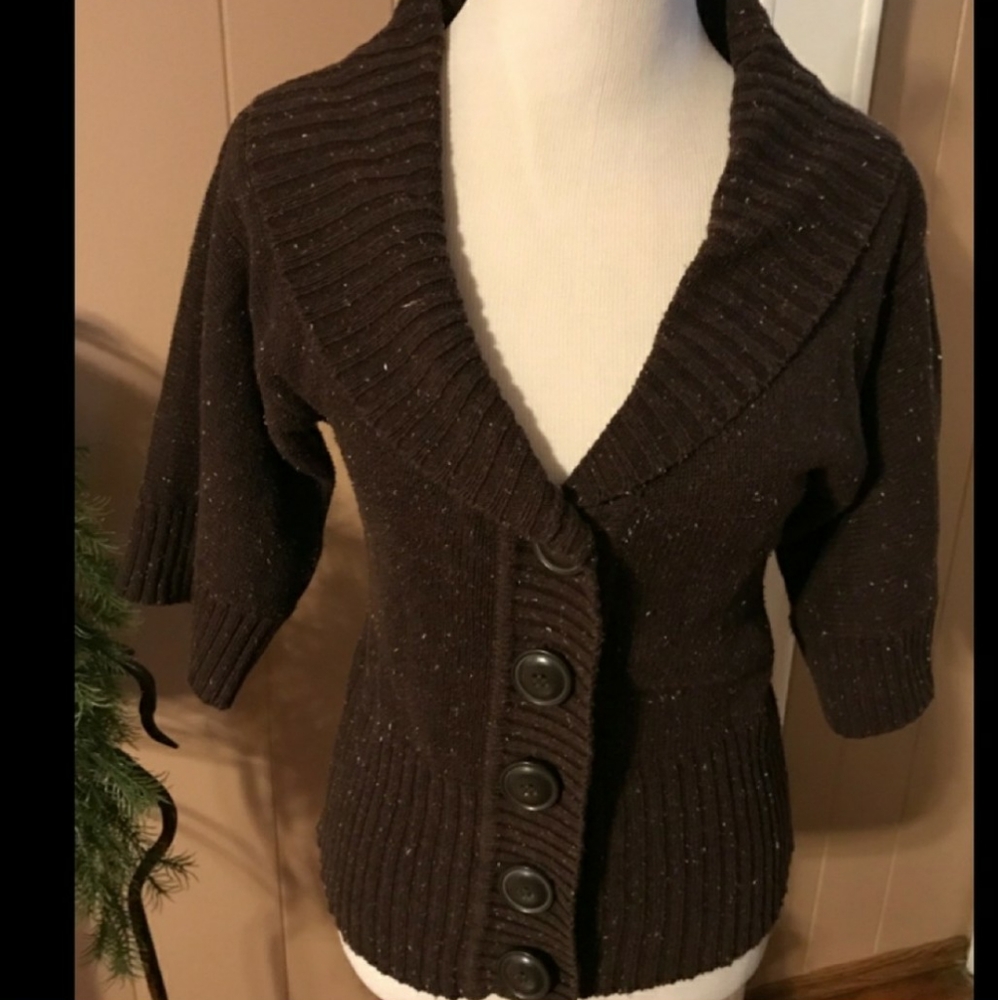 Brown Oatmeal Sweater Cardigan
